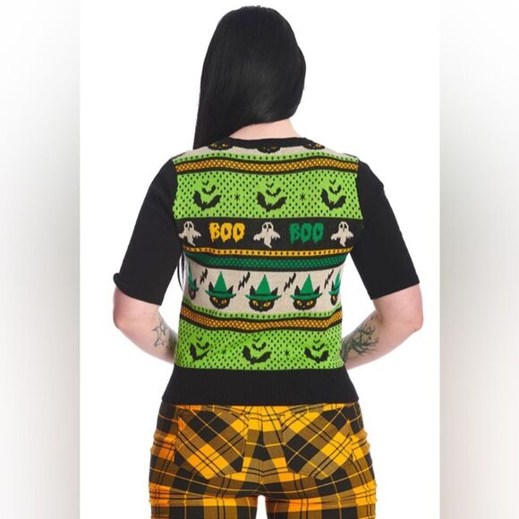 BANNED Apparel Spooky Boo Jumper Sweater Whimsigoth Halloween 4x NWT black - Picture 2 of 15